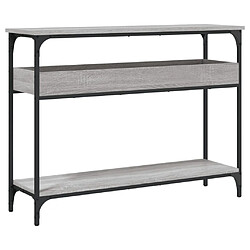 vidaXL Table console avec étagère sonoma gris 100x29x75 cm