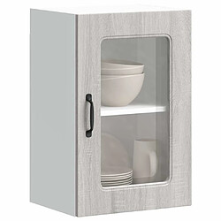 vidaXL Armoire murale de cuisine et porte en verre Kalmar sonoma gris