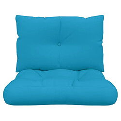 Acheter vidaXL Coussins de palette lot de 2 bleu tissu