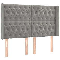 Avis Maison Chic Tête de lit scandinave à LED,meuble de chambre Gris clair 147x16x118/128 cm Velours -MN29746