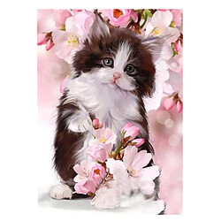 5d rond diamant peinture peinture chat et fleur photo sticker mural