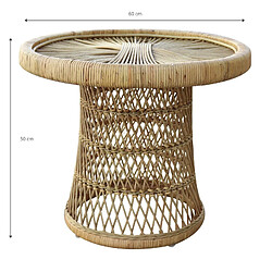 Acheter Table d'Appoint Rotin Naturel Chillvert Parma 60x50 cm Rond