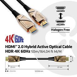 Club 3D CLUB3D HDMI 2.0 UHD Active Optical Cable HDR 4K 60Hz M/M 50m/164,04ft câble HDMI