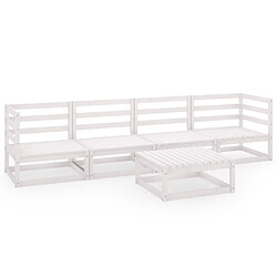 Maison Chic Salon de jardin 5 pcs - Table et chaises d'extérieur - Mobilier/Meubles de jardin Moderne Blanc Bois de pin massif -MN93661