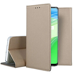 Htdmobiles Housse pour Realme C33 - etui coque pochette portefeuille + film ecran - OR MAGNET