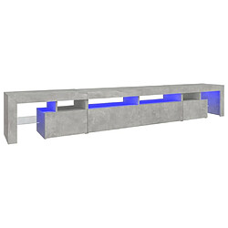 Maison Chic Meubles TV avec lumières LED - Banc TV pour salon Gris béton 260x36,5x40 cm -MN52618