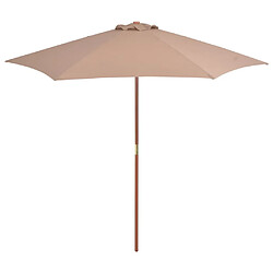 vidaXL Parasol d'extérieur avec mât en bois 270 cm taupe