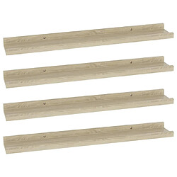 Maison Chic Lot de 4 Étagères murales,Étagère Rangement flottate chêne sonoma 60x9x3 cm -MN51917