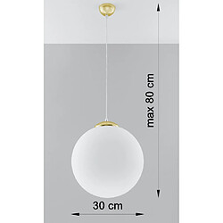 Acheter Luminaire Center Suspension Ugo Verre,acier Or blanc 1 ampoule 130cm