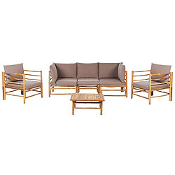 Beliani Set de jardin CERRETO Bambou Taupe