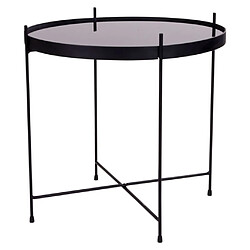 Acheter Mes Table basse ronde 48x48 cm en verre et acier noir