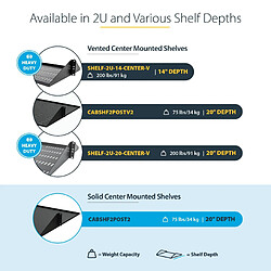 Startech 2U Vented Server Rack Cabinet Shelf 14in pas cher