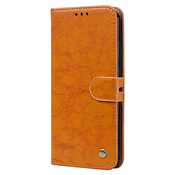 Wewoo Housse Coque Pour Huawei P20 Lite 2019 / Nova 5i Business Style Oil Wax Texture en cuir à rabat horizontal avec support et fentes cartes et portefeuille orange-jaune