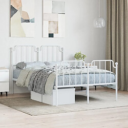 Maison Chic Cadre/structure de lit métal et tête de lit + pied de lit pour adulte - Lit Moderne Chambre blanc 120x200cm -MN16074