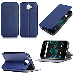 Etui Wiko WIM LITE 4G bleu luxe Ultra Slim Style Cuir avec stand - Housse Folio Flip Cover coque de protection smartphone Wiko WIM Lite 5 pouces bleu - Accessoires pochette XEPTIO : Exceptional case !