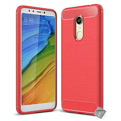 Htdmobiles Coque silicone gel carbone pour Xiaomi Redmi 5 Plus + film ecran - ROUGE