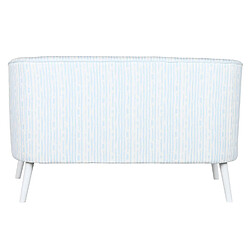 Avis Pegane Canapé de salon en polyester bleu ciel et métal blanc - longueur 130 x profondeur 68 x hauteur 78 cm