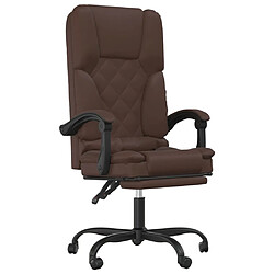 vidaXL Fauteuil de massage inclinable de bureau Marron Similicuir