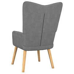 Maison Chic Chaise de relaxation | Fauteuil relax avec tabouret Gris foncé Tissu -GKD37315 pas cher