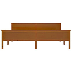 Maison Chic Lit adulte - Lit simple Cadre de lit,Structure du lit Contemporain Marron miel Bois de pin massif 200x200 cm -MN67203 pas cher