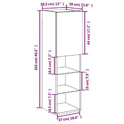 vidaXL Meuble TV avec lumières LED chêne fumé 30,5x30x102 cm pas cher