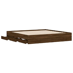 Acheter Vidaxl Cadre de lit et tiroirs chêne marron 160x200 cm bois ingénierie