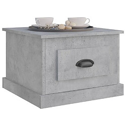 Avis vidaXL Table basse gris béton 50x50x35 cm bois d'ingénierie