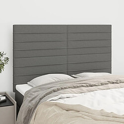 Maison Chic Lot de 4 Têtes de lit design pour chambre - Décoration de lit Gris foncé 72x5x78/88 cm Tissu -MN21334