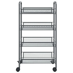 Avis Maison Chic Desserte de cuisine à 4 niveaux | Chariot de cuisine | Meuble de rangement roulant Gris 46x26x85 cm Fer -GKD49101