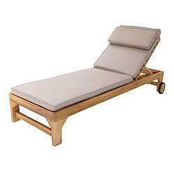 AXI Rama Bain de Soleil en Bois de teck avec Coussin | Transat Jardin réglable en 4 positions | Chaise Longue pour l'extérieur / le jardin