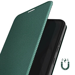 Acheter Avizar Etui pour Nokia C22 Porte-carte Dragonne Support Vidéo Effet Carbone Vert Foncé