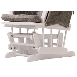 Acheter Mendler Fauteuil relax HWC-C76, fauteuil à bascule Fauteuil à bascule avec pouf Tissu/Textile Chenille (465g/m²) ~ gris clair, piètement blanc