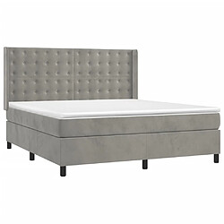 Acheter Maison Chic Lit adulte- Lit + matelas + LED,Sommier à lattes de lit matelas et LED Gris clair 180x200 cm -GKD22814