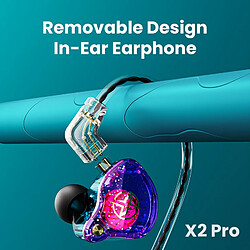 GUPBOO X2 Pro casque détachable 3.5mm prise filaire double dynamique Hi-Fi casque antibruit moniteur casque basse stéréo