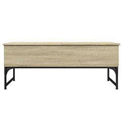 ComfortXL Table Basse Chêne Sonoma 100x50x40cm Bois D'ingénierie Et Métal pas cher