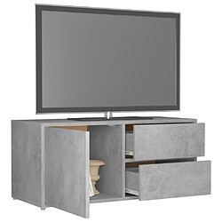 Maison Chic Meuble TV scandinave - Banc TV pour salon Gris béton 80x34x36 cm Aggloméré -MN61131 pas cher