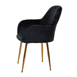 Acheter Mendler 2x chaise de salle à manger HWC-F18, fauteuil de cuisine, design rétro ~ velours noir, pieds dorés