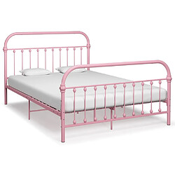 vidaXL Cadre de lit sans matelas rose métal 120x200 cm