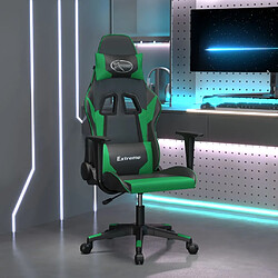 vidaXL Chaise de jeu Noir et vert Similicuir