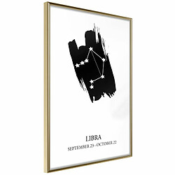 Paris Prix Affiche Murale Encadrée Zodiac Libra I 30 x 45 cm Or