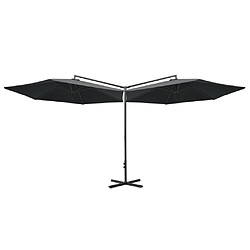 Avis Maison Chic Parasol Jardin | Parasol double avec mat en acier Anthracite 600 cm - GKD26415