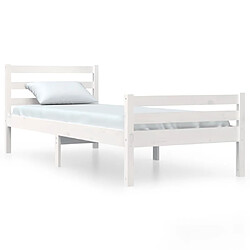 vidaXL Cadre de lit sans matelas blanc bois massif 100x200 cm