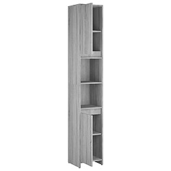 Maison Chic Armoire de bain,Meuble de rangement de salle de bain,Meuble haut Sonoma gris 30x30x183,5 cm Bois d'ingénierie -GKD217977 pas cher