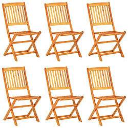 Maison Chic Mobilier à dîner de jardin pliable 7 pcs,Table et chaises d'extérieur Bois d'acacia solide -GKD392102