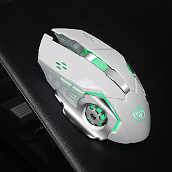 Universal M70 2,4 GHz 2400dpi sans fil de jeu rechargeable souris ergonomique de souris optique blanche