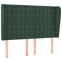 vidaXL Tête de lit avec oreilles Vert foncé 147x23x118/128 cm Velours