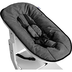 TISSI Chaise haute avec attache bébé et barreau de securité blanc