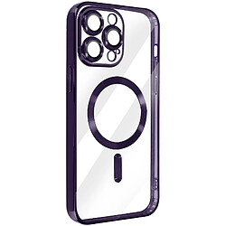 Avizar Coque MagSafe pour iPhone 14 Pro Max Silicone Protection Caméra Chromé Violet