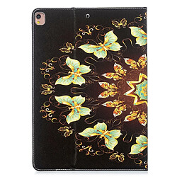 Avis Etui en PU impression de motifs avec support papillon d'or pour votre Apple iPad 10.2 (2019)