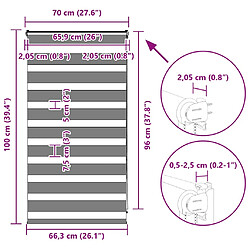 vidaXL Store zèbre blanc 70x100 cm largeur du tissu 65,9 cm polyester pas cher